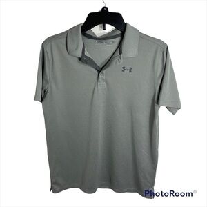 Under Armour Gray Polo Shirt XL Youth Kids Boys Short Sleeve